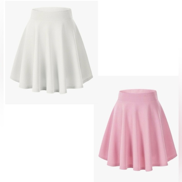 Amazon Juniors skirts 2 total Sz Medium pink white - Picture 1 of 12